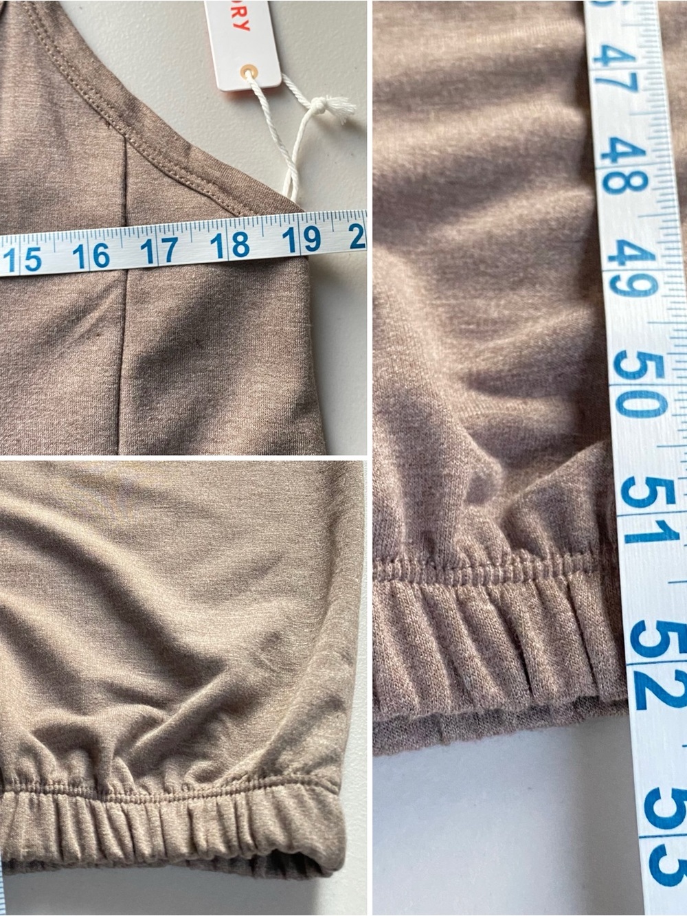 Sundry Brown Slouchy Jumpsuit White Tee Set Relaxed Jogger Comfy Lounge NWT S - Picture 15 of 15